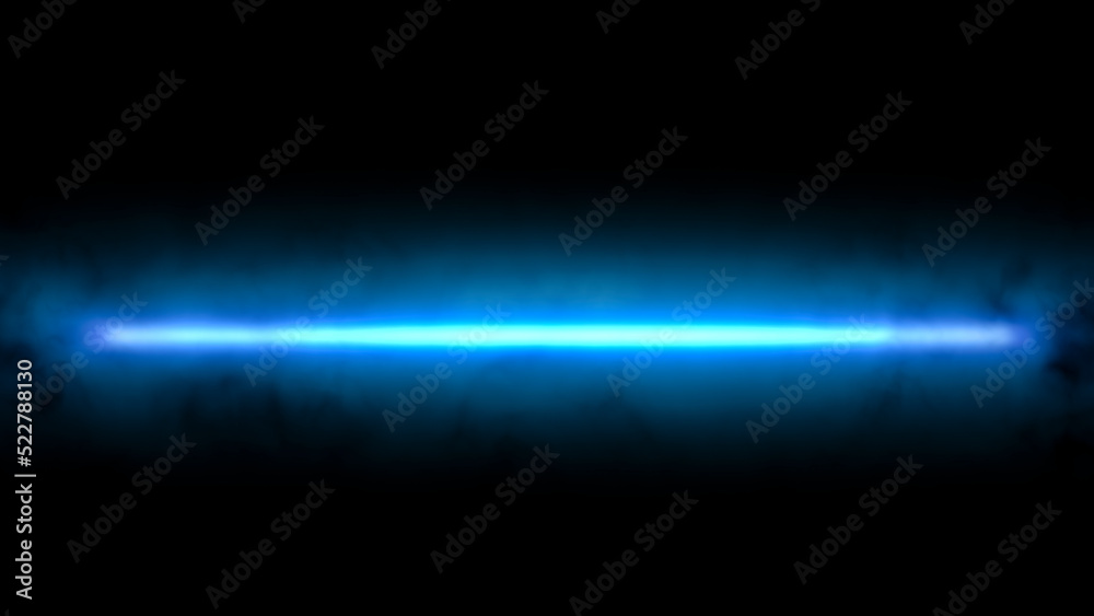 Futuristic glowing background blue bright flashing neon line in smoke, abstract mystic steam, design template, smoky pattern.