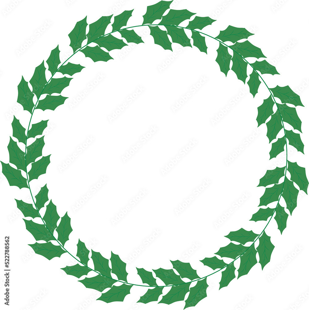 Fototapeta premium frame circle green leaves