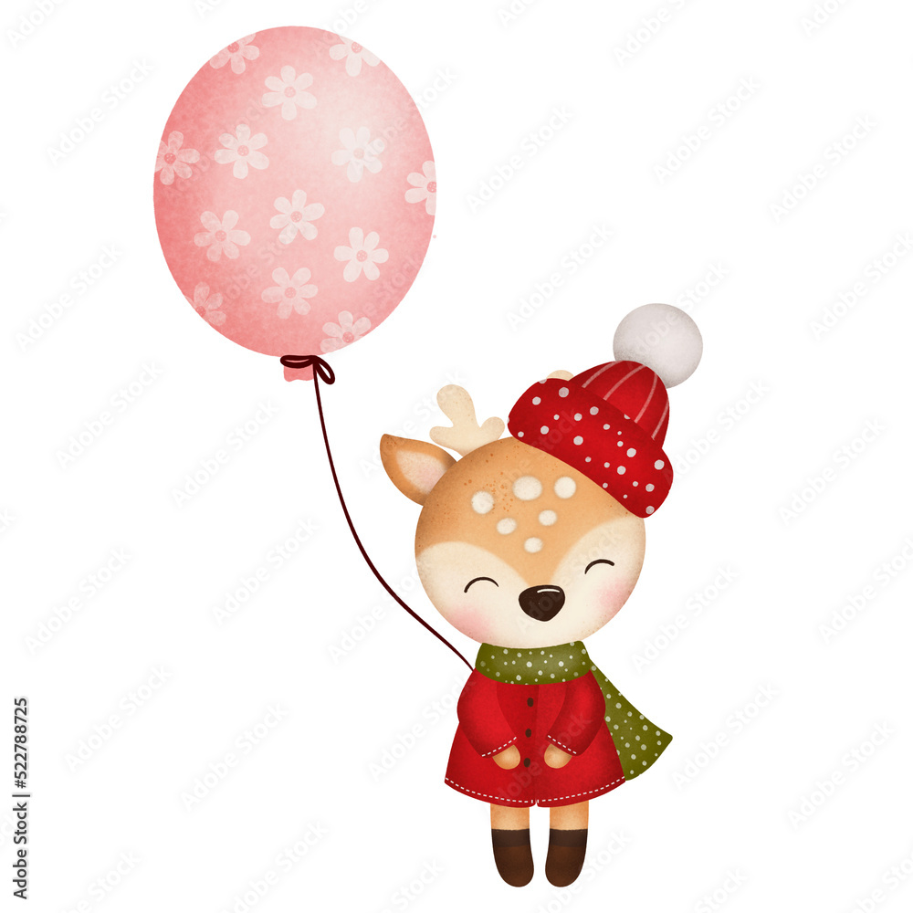 Cute reindeer cartoon design character 