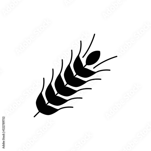 Rye icon in black flat glyph, filled style isolated on white background
