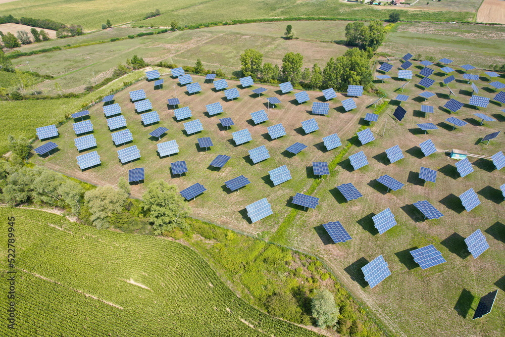 Small Solar Energy Silicon photovoltaic panels with defective single-axis tilted track ...