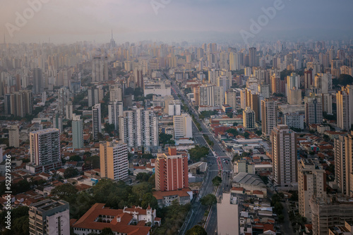 Aerial View of Mirandopolis neighborhood with Jabaquara Avenue - Sao Paulo  Brazil