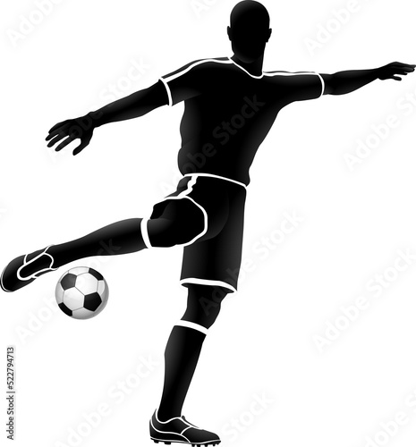 A soccer football player si...