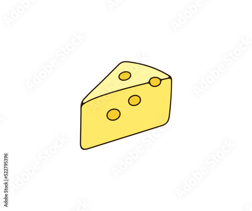Piece of cheese, dairy and milk product, logo design. Food and meal, cheese factory and dairy farm, vector design and illustration