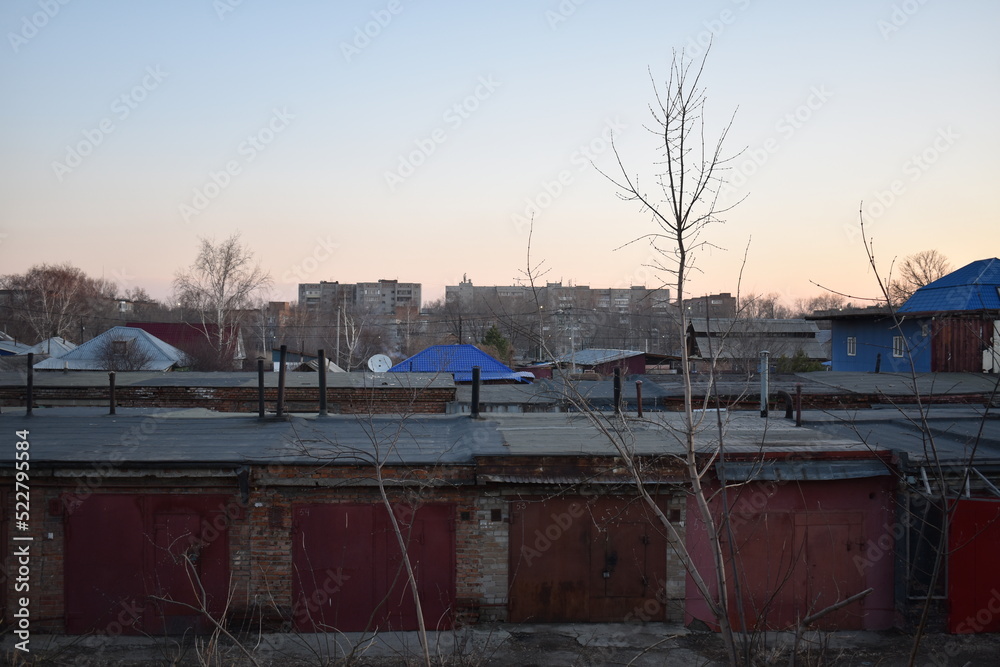 Obraz premium sunset in the city