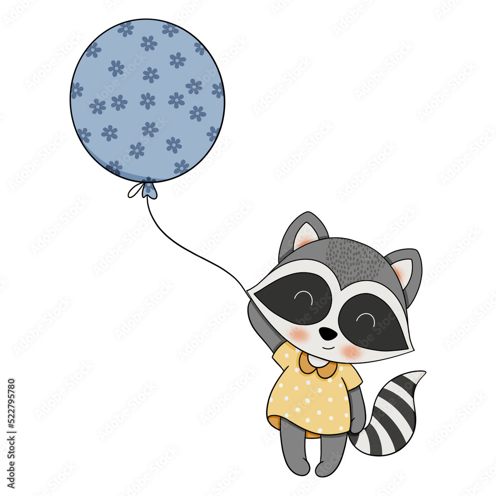 Cute raccoon cartoon design character 