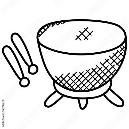 Drum with sticks