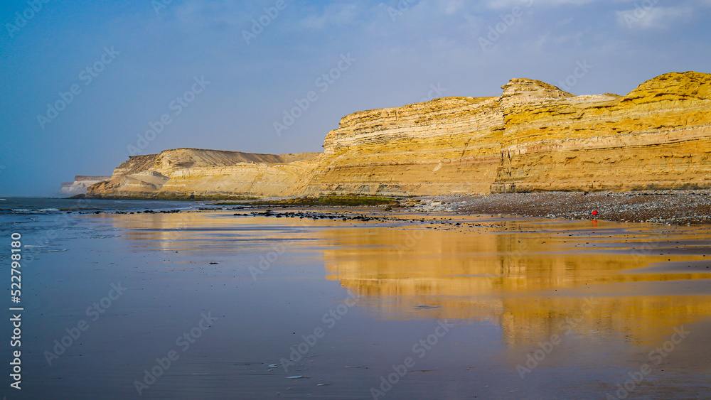 A beautiful landscape of a cliff with water reflections