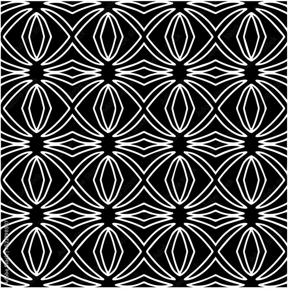 Design seamless monochrome geometric pattern. Abstract background. Vector art.Perfect for site backdrop, wrapping paper, wallpaper, textile and surface design. 