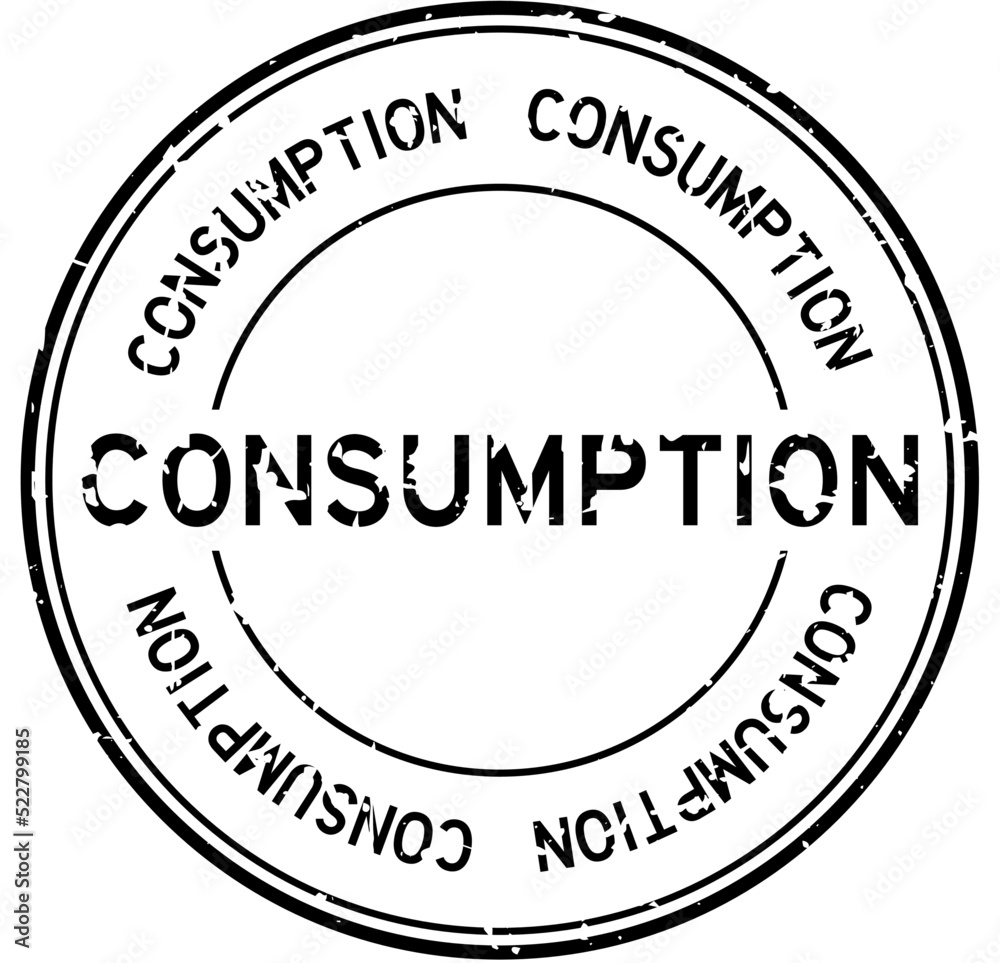 Grunge black consumption word round rubber seal stamp on white background Grunge black consumption word round rubber seal stamp on white background
