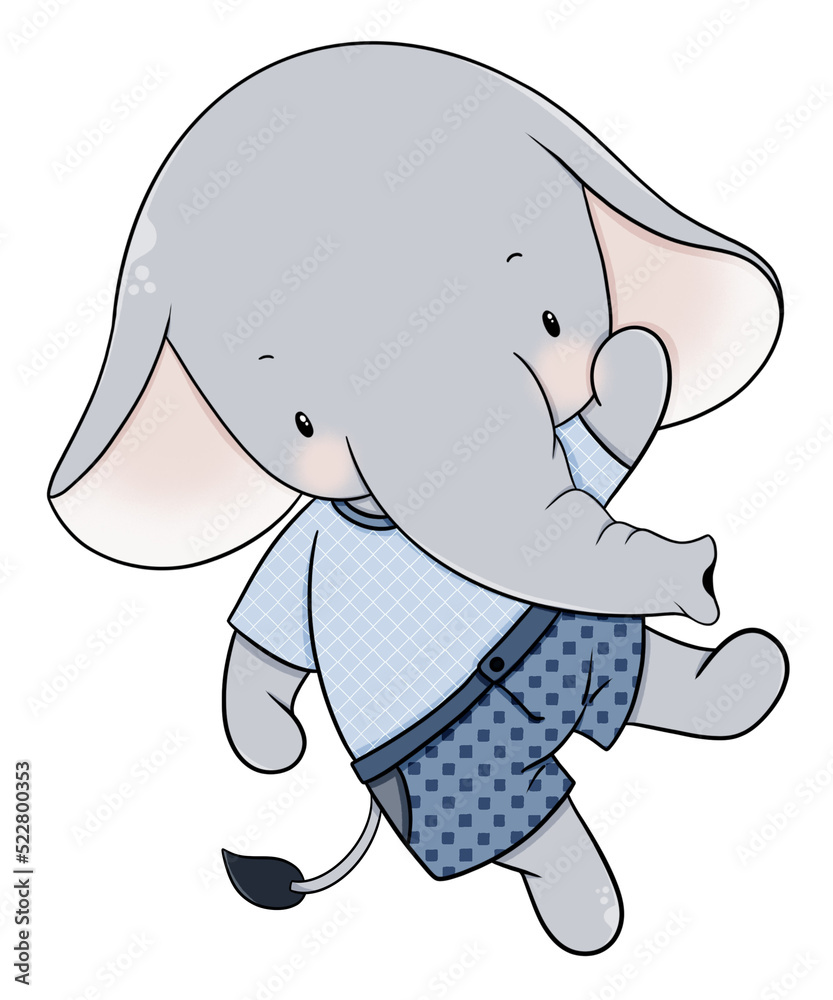 Fototapeta premium Cute elephant cartoon design character 