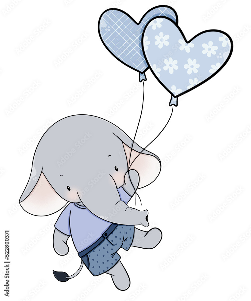 Obraz premium Cute elephant cartoon design character 