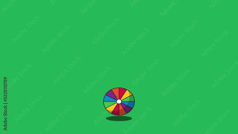 Vidéo Stock Bouncing Beach ball on a green background. Sport flat