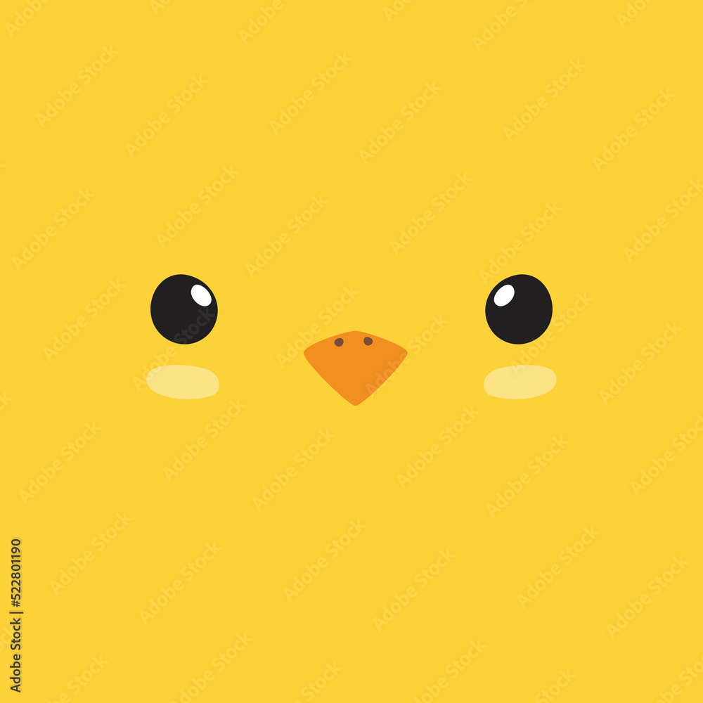 Simple face of Chick. Animal Face Illustration. Isolated Vector Simple face of Chick. Animal Face Illustration. Isolated Vector