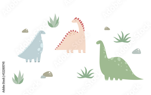 Dinosaurs  vector set. Jurassic collection