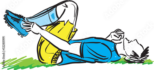 soccer player man sport injury foot pain medical health vector illustration