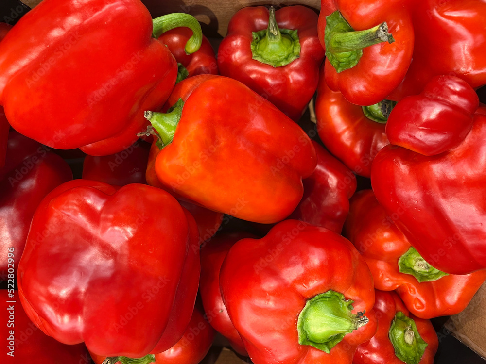 Background of red pepper close-up. Fresh red peppers Background of red pepper close-up. Fresh red peppers