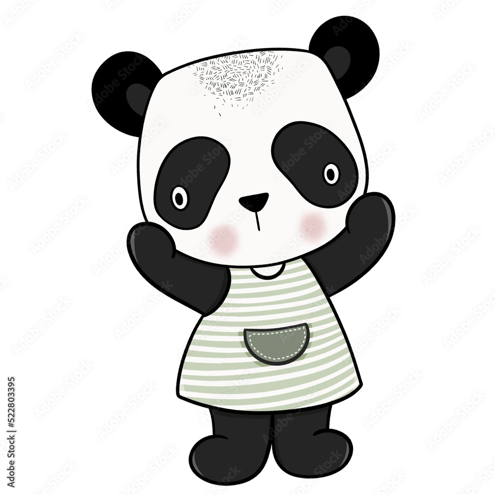Cute panda cartoon design character Cute panda cartoon design character