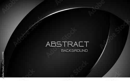 Abstract gray curve overlap on black blank space for text design modern futuristic creative background vector
