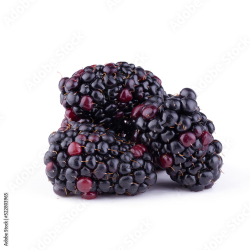 Blackberries or Dewberries isolated on a white background