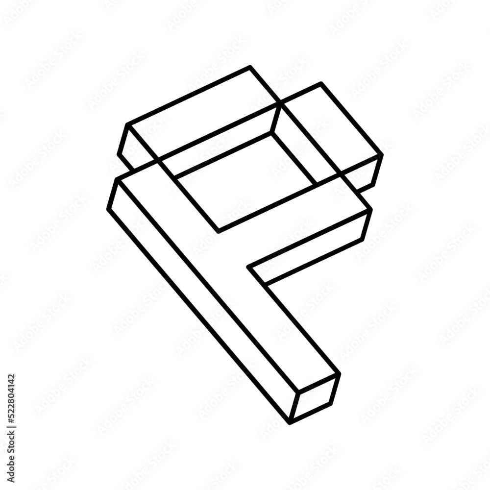 Isometric P letter, P vector 3D logo. Isometric P letter, P vector 3D logo.