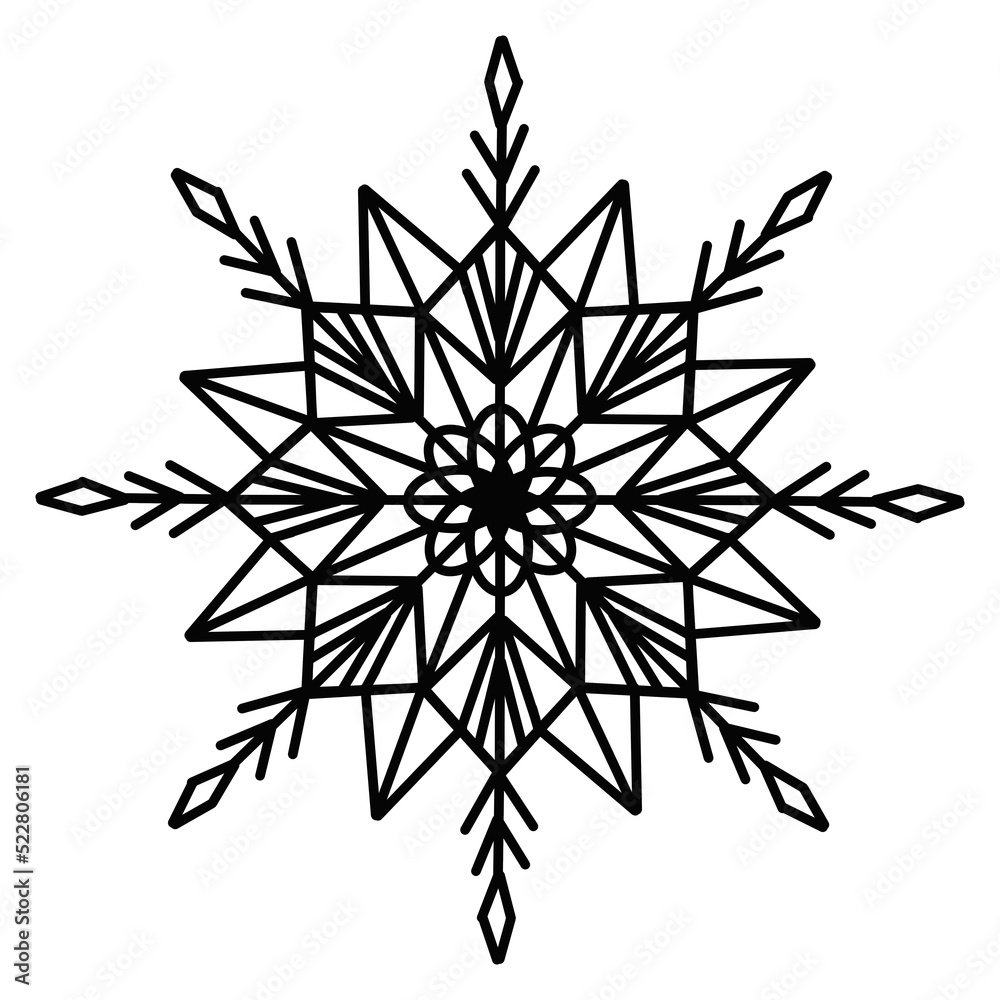 black and white snowflake black and white snowflake