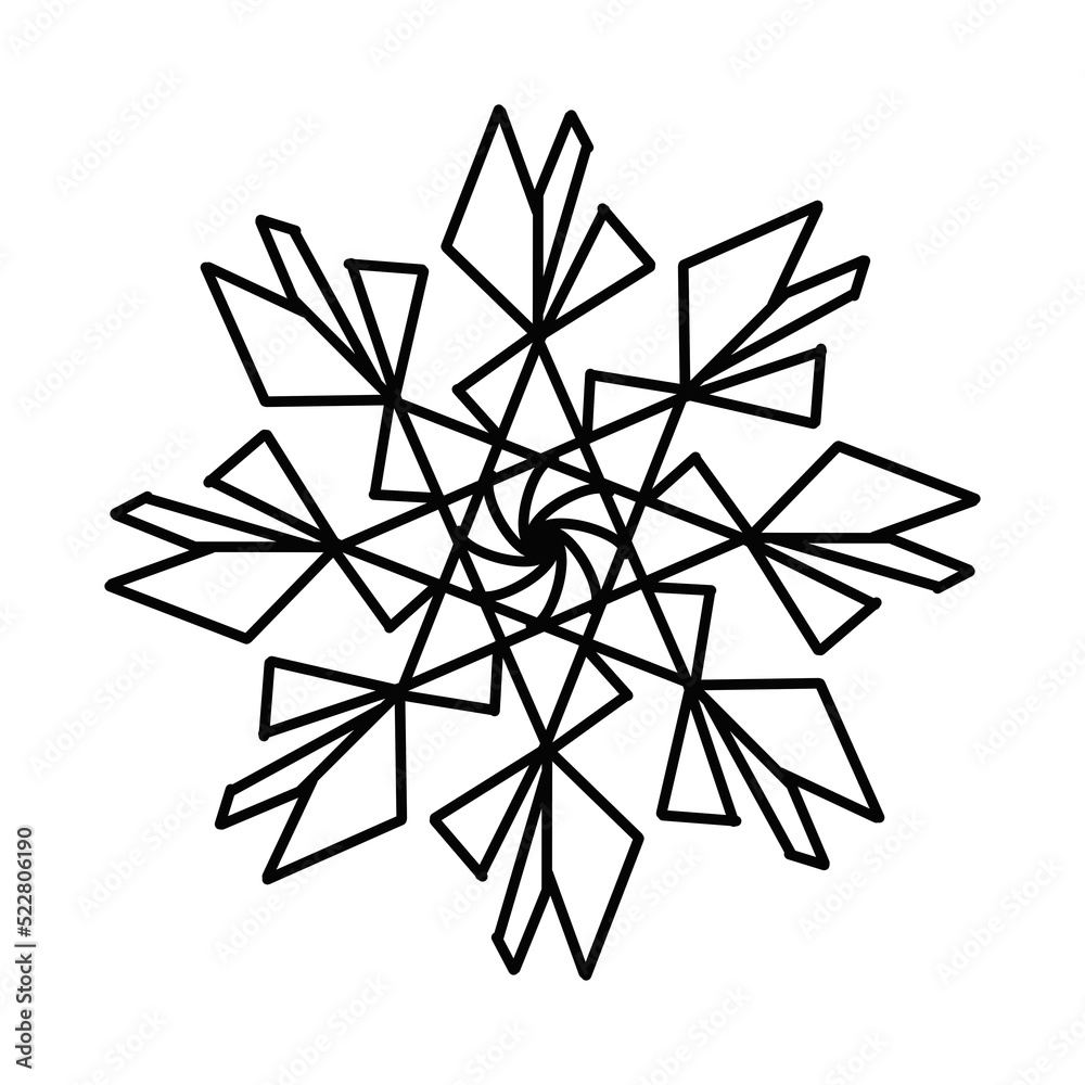 Fototapeta premium black and white snowflake