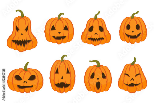Halloween pumpkins with faces