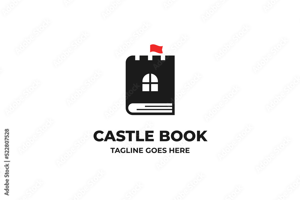 Castle Kingdom Book Library Business Logo Template Castle Kingdom Book Library Business Logo Template