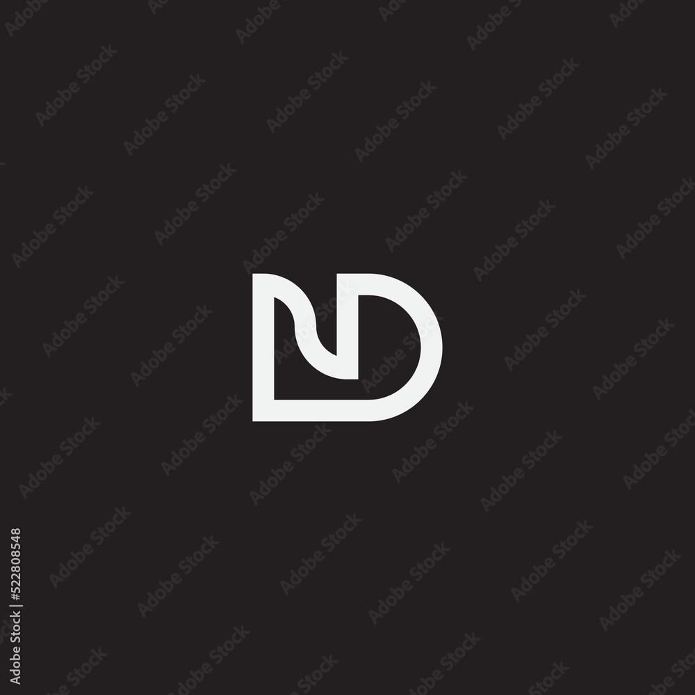Initial letter ND monogram logo template.