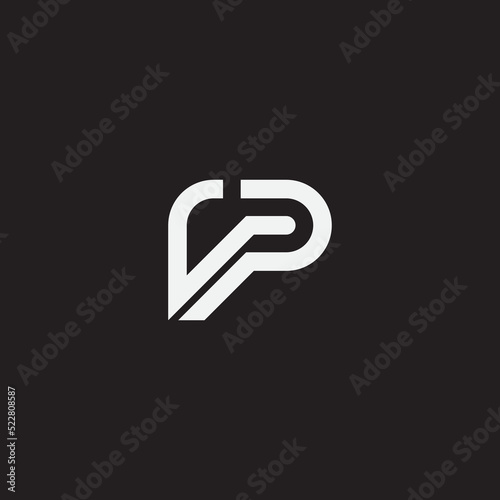 Initial letter VP monogram logo template.