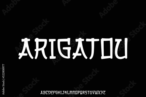 Creative japanese style display font vector