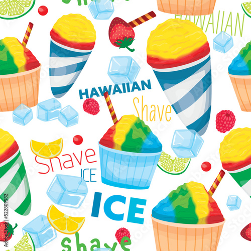 Seamless pattern with shave ice. vector illustration