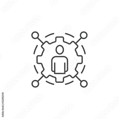 Man and cog icons symbol vector elements for infographic web