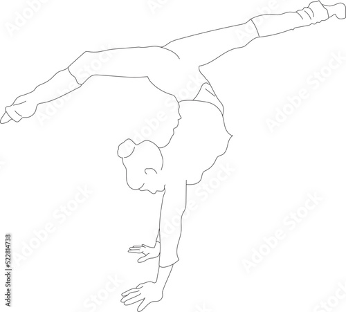 Vector human figure, gym silhouette doing a headstand.
Athlete vector people illustration.