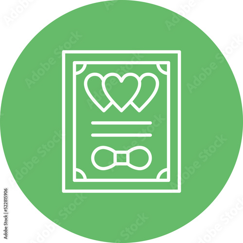 Wedding Certificate Line Two Color Icon