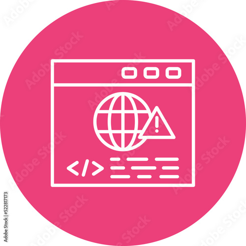 Website Warning Line Two Color Icon