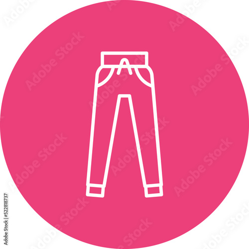 Sweat Pants Line Two Color Icon
