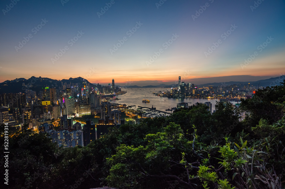 Sunset over Hong Kong