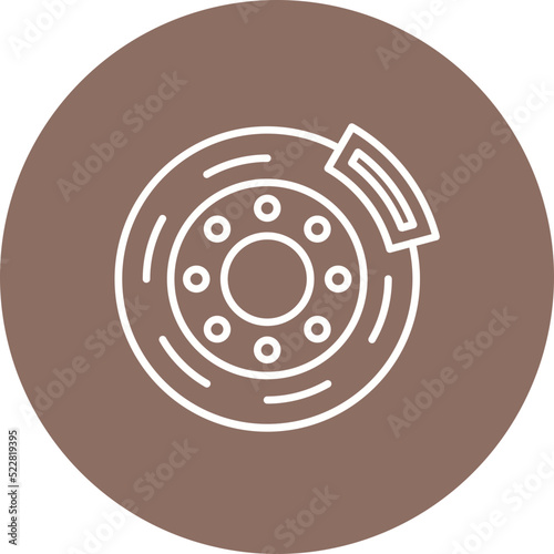Brake Disc Line Two Color Icon