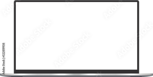 vector illustration of laptop isolated with white screen on white background