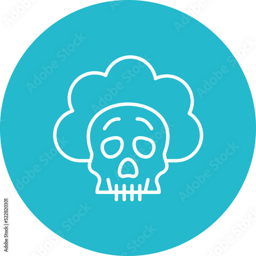 Infected Cloud Line Two Color Icon