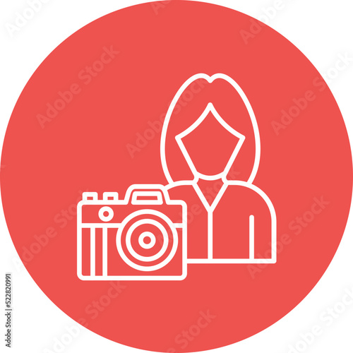 Cameraman Line Two Color Icon