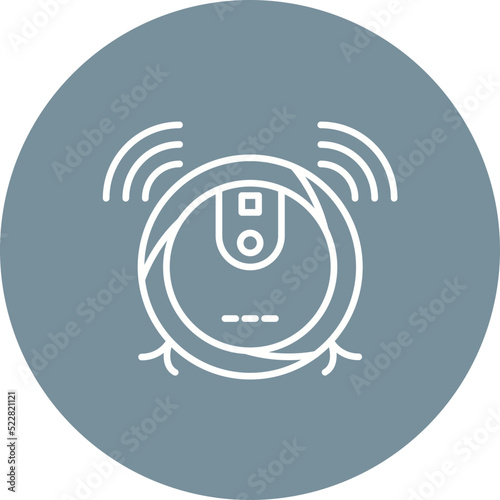 Robot Vaccum Line Two Color Icon