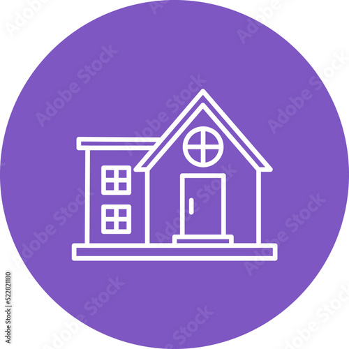 Bungalow Line Two Color Icon