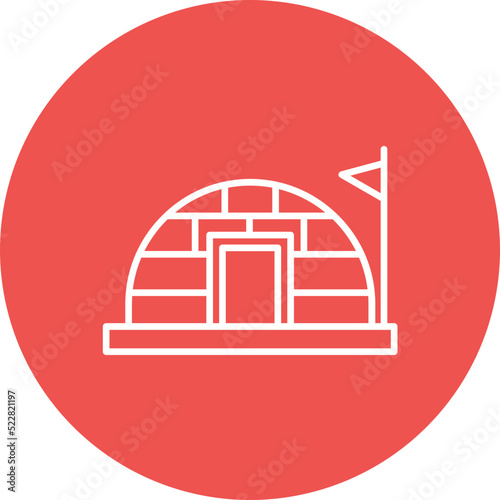 Igloo House Line Two Color Icon