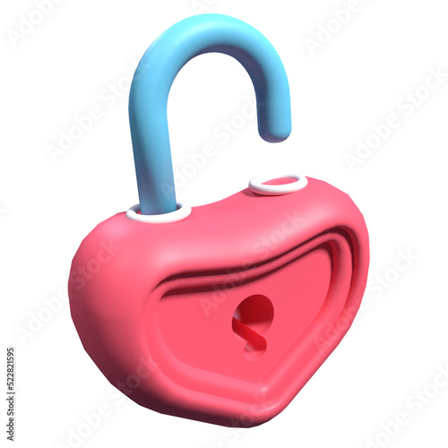 3D Love Padlock