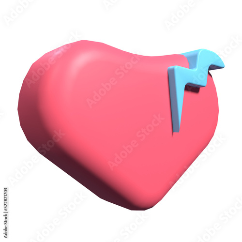 3D Broken Heart