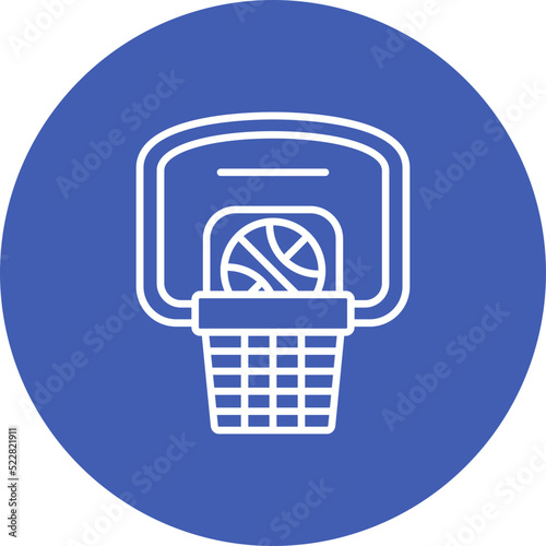 Basketball Hoop Line Two Color Icon