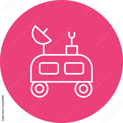 Mars Rover Line Two Color Icon
